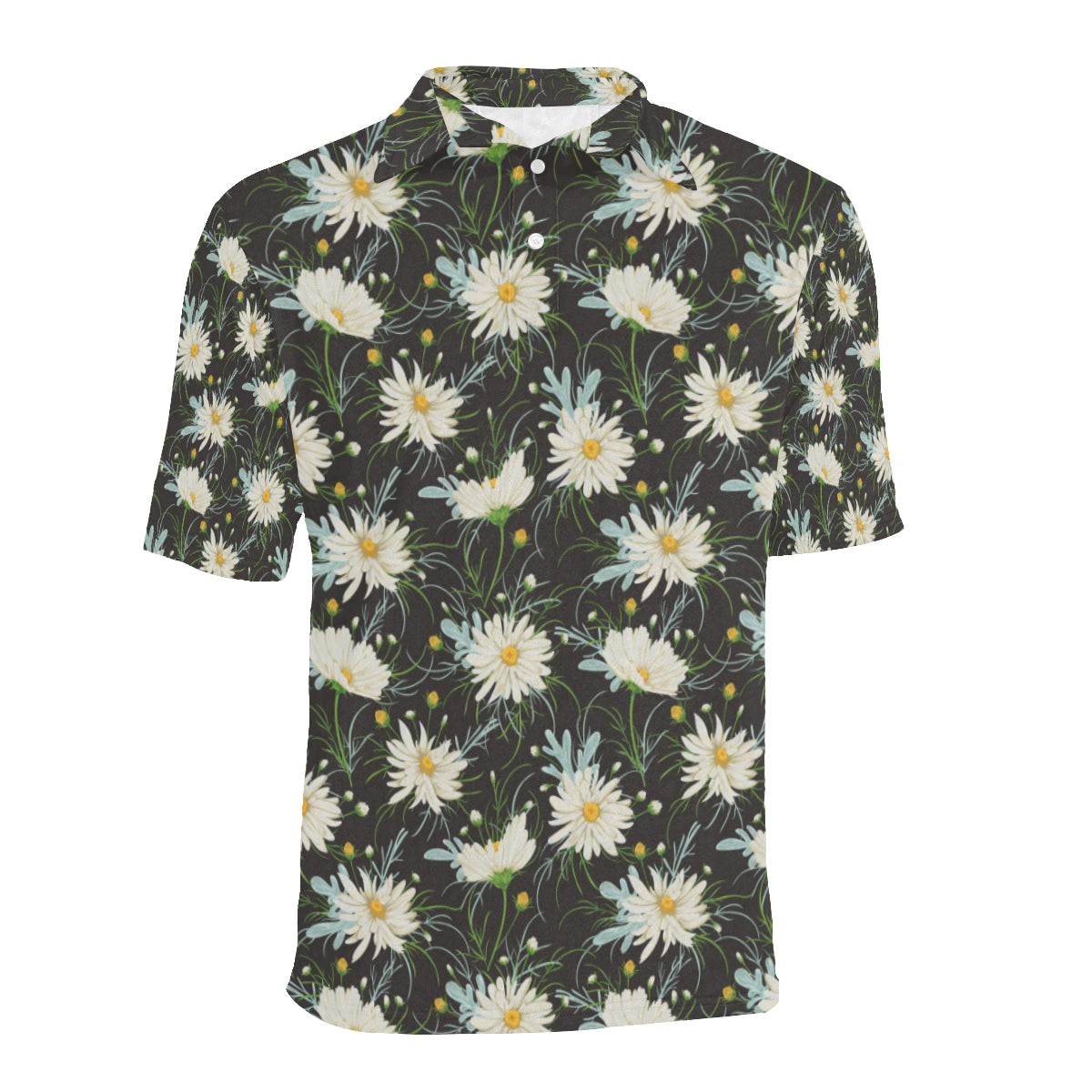 Daisy Pattern Print Design DS08 Men Polo Shirt