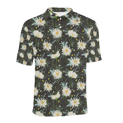 Daisy Pattern Print Design DS08 Men Polo Shirt