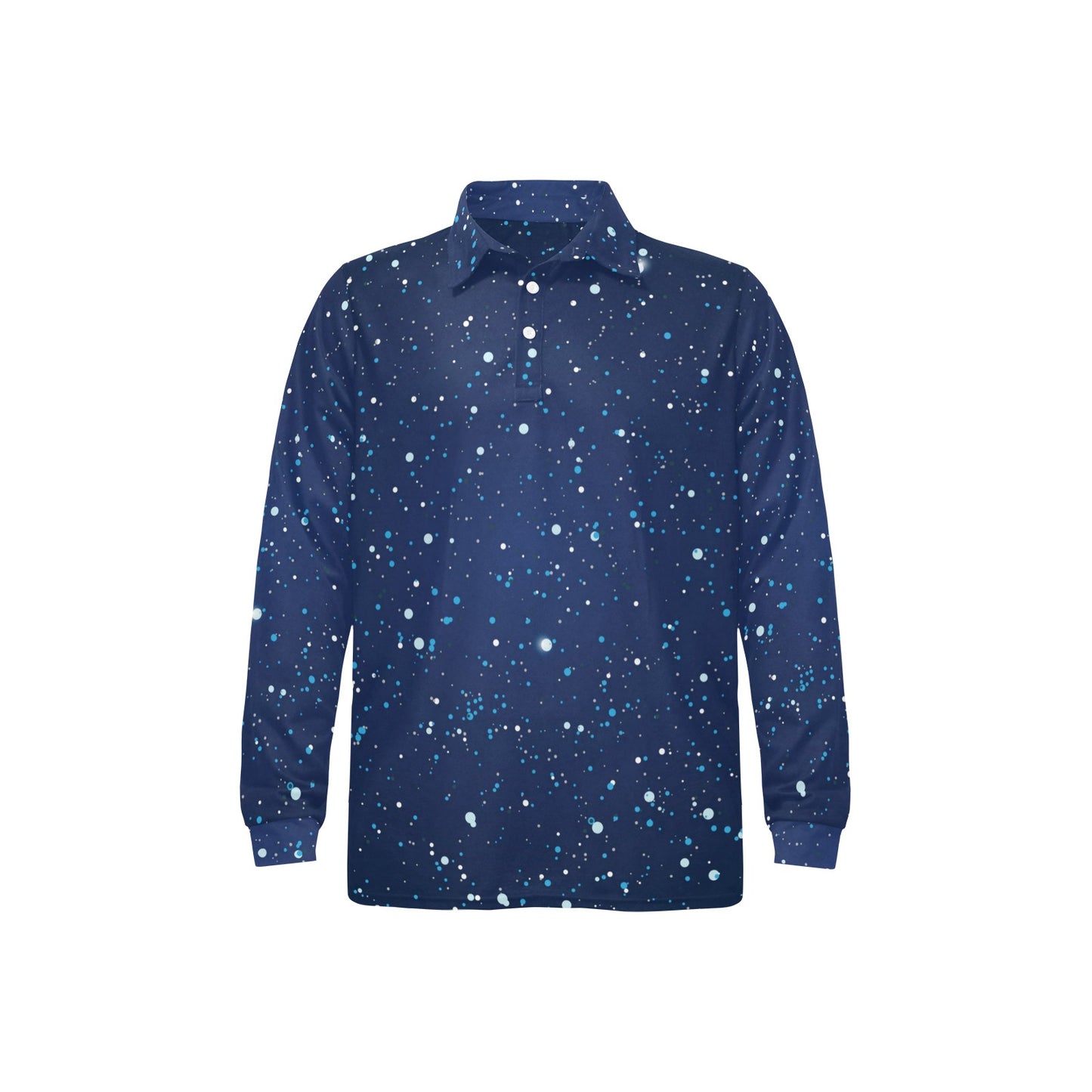 Night sky Pattern Print Design A03 Long Sleeve Polo Shirt For Men's