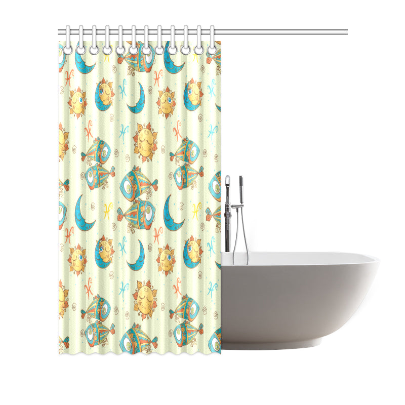 Pisces Pattern Print Design A03 Shower Curtain