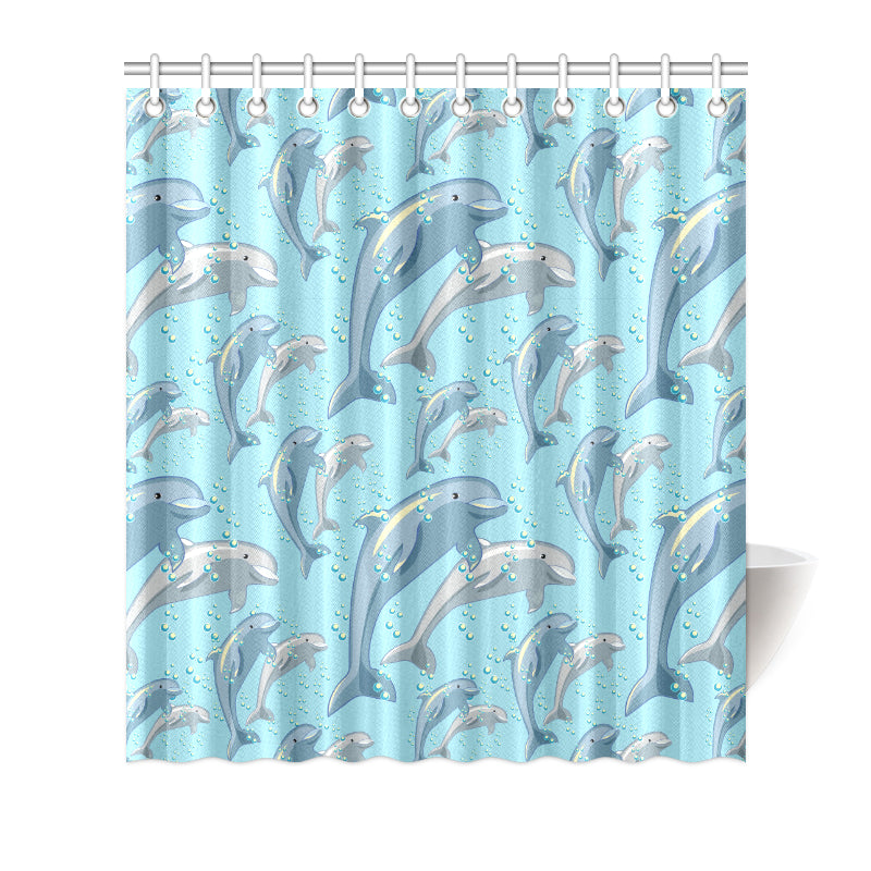 Dolphin Print Pattern Shower Curtain