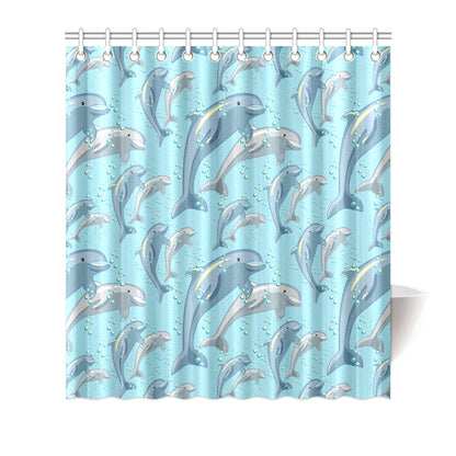 Dolphin Print Pattern Shower Curtain