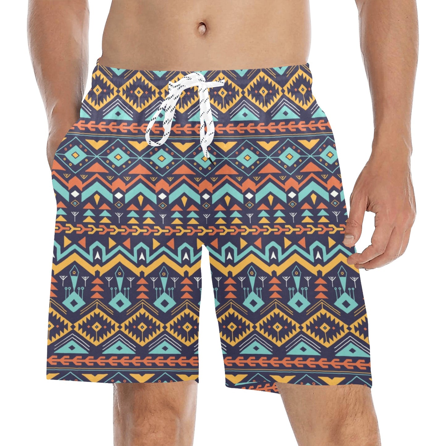 Aztec Style Print Pattern Men's Swim Trunks Beach Shorts