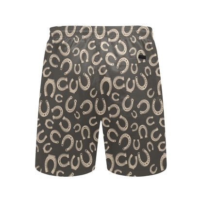 Horseshoe Print Design LKS303 Men's Swim Trunks Beach Shorts