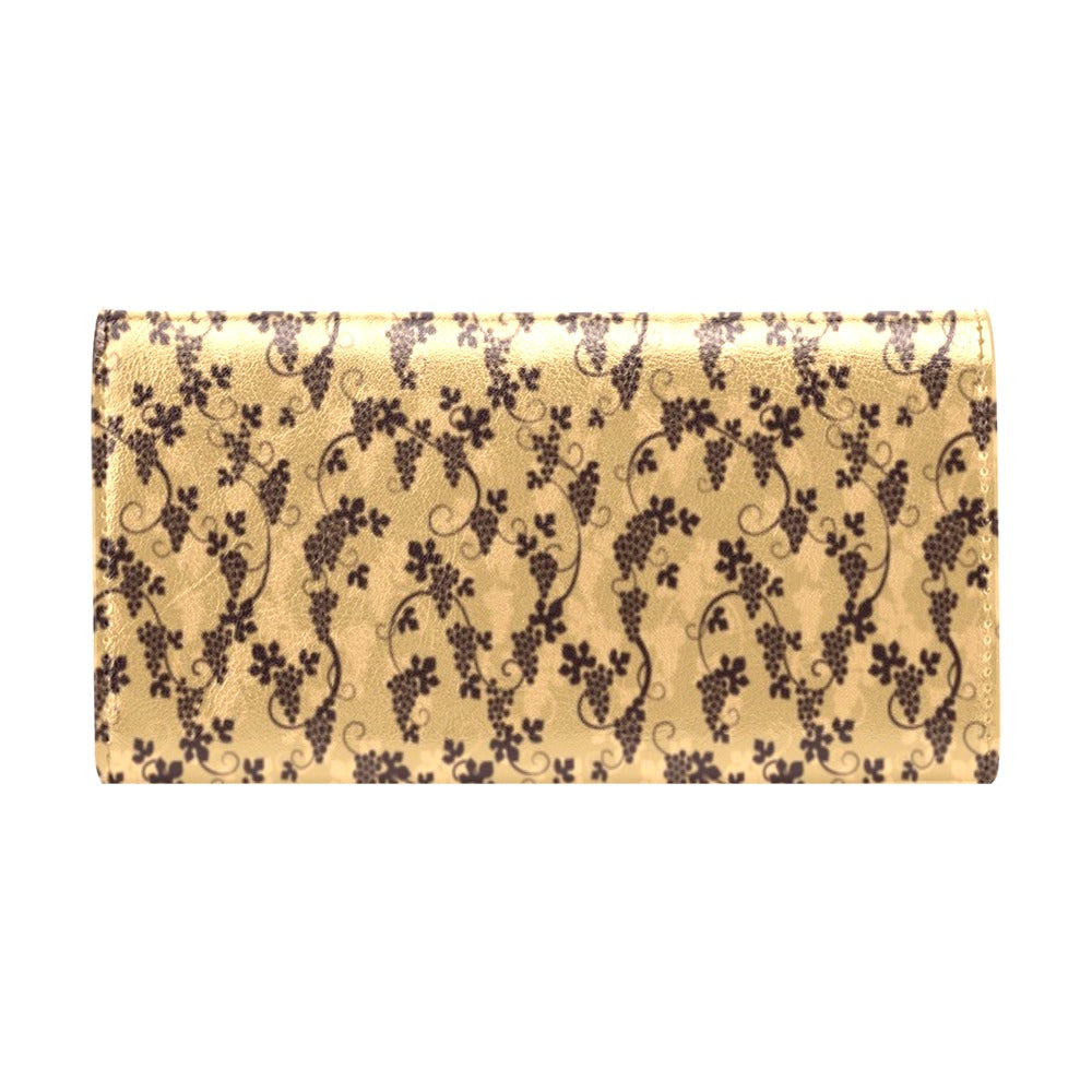 Wine Grape Design Print Women's Trifold Wallet