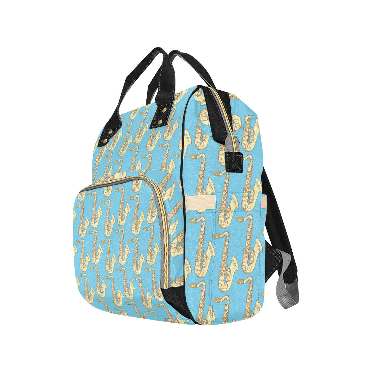 Saxophone Pattern Print Design 03 Diaper Bag Backpack