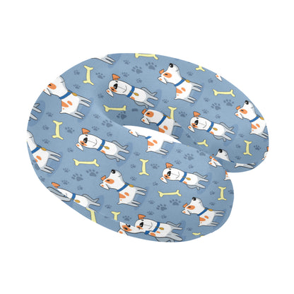 Bull Terriers Pattern Print Design 04 U-Shaped Travel Neck Pillow