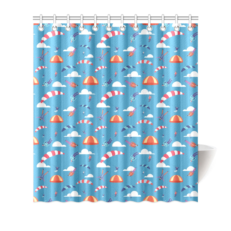 Skydiving Pattern Print Design 03 Shower Curtain