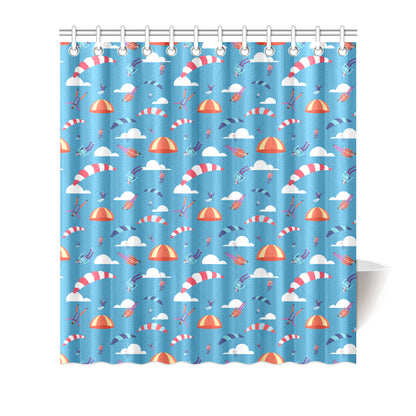 Skydiving Pattern Print Design 03 Shower Curtain
