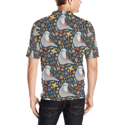 Sloth Print Design LKS303 Men Polo Shirt