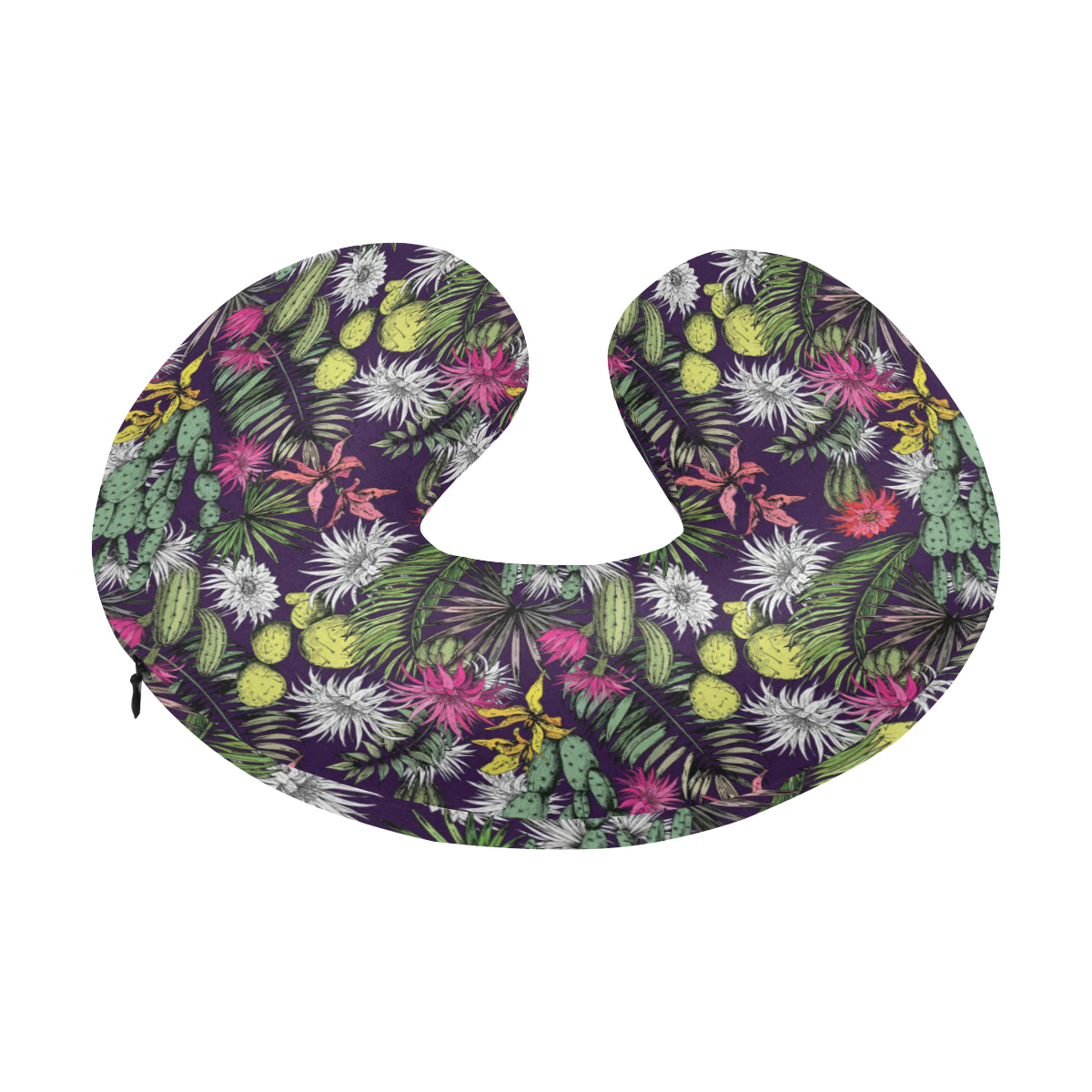 Cactus Pattern Print Design 08 U-Shaped Travel Neck Pillow