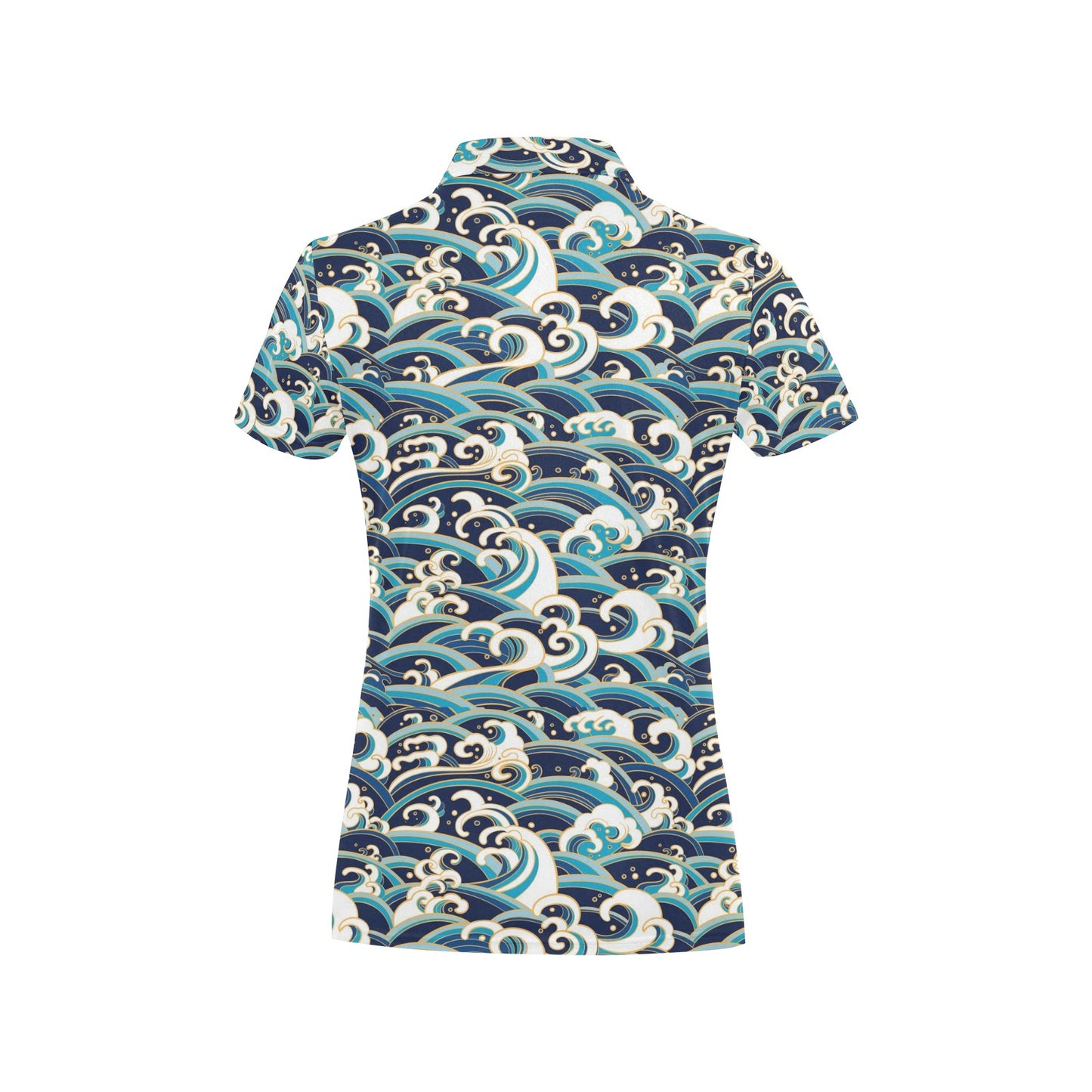 Surf Wave Pattern Women's Polo Shirt