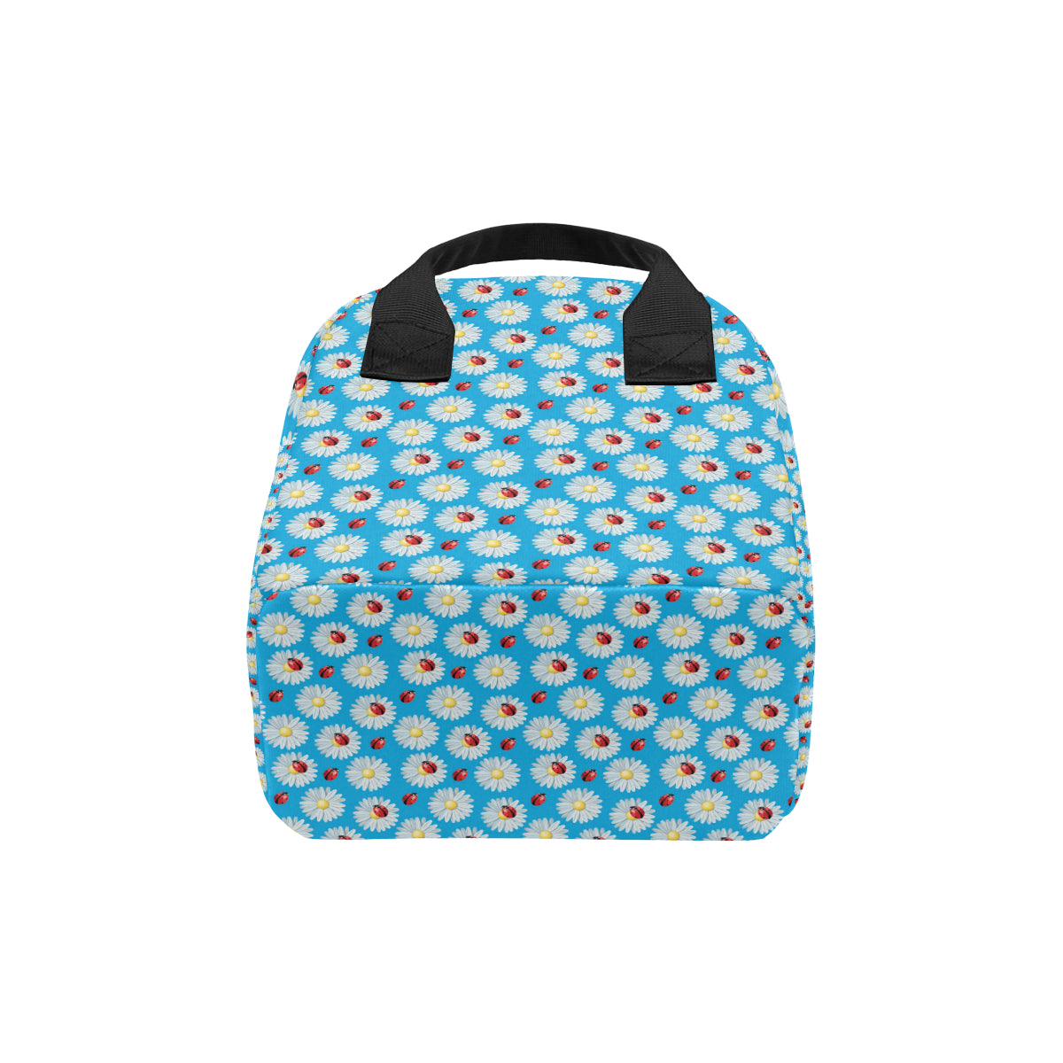 Ladybug with Daisy Themed Print Pattern Insulated Lunch Bag