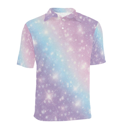 Cosmic Pastel Pattern Print Design 02 Men Polo Shirt