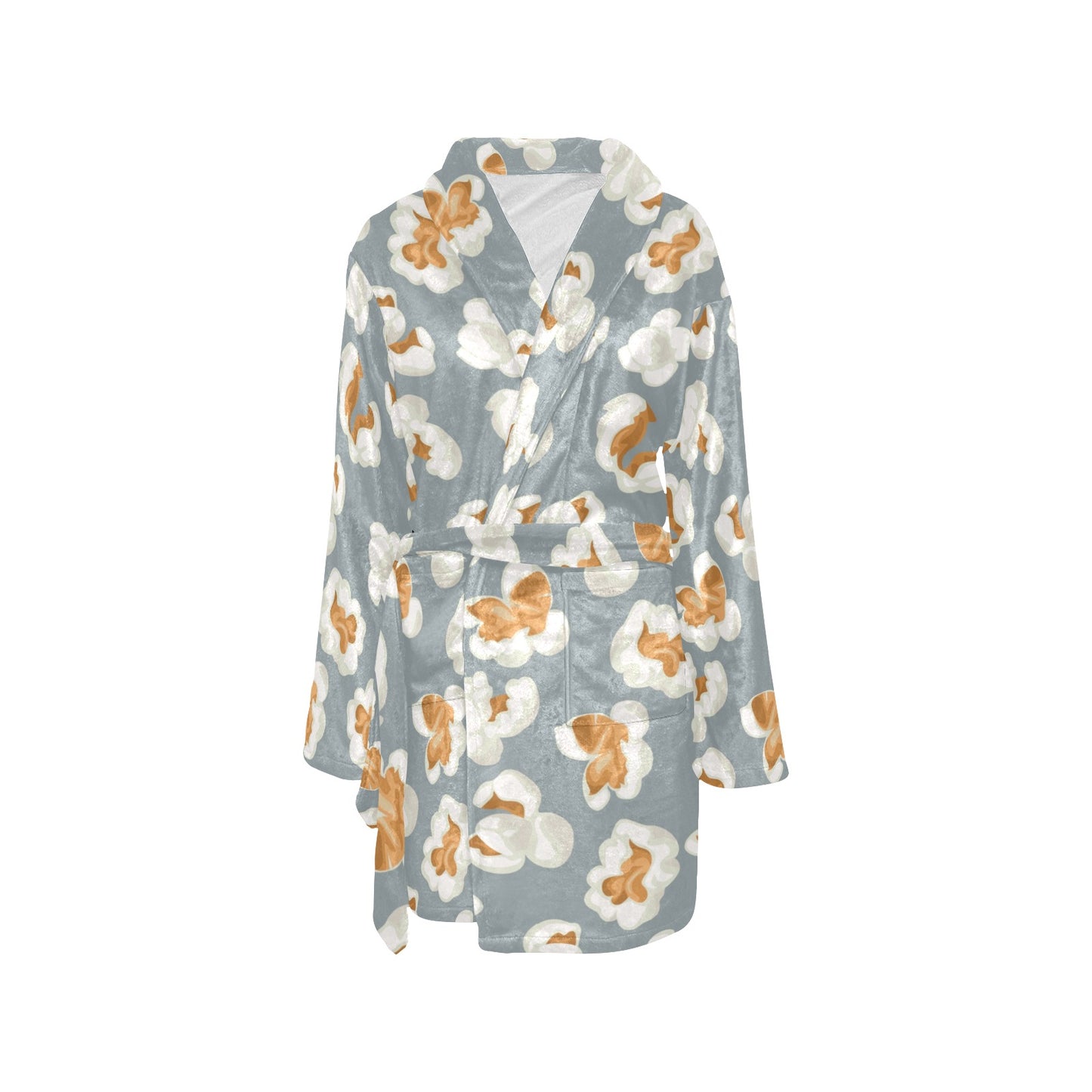 Popcorn Pattern Print Design A05 Women's Fleece Robe