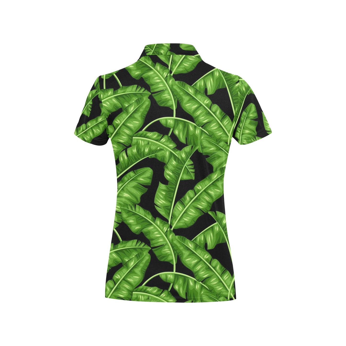 Banana Leaf Pattern Print Design BL01 Women's Polo Shirt