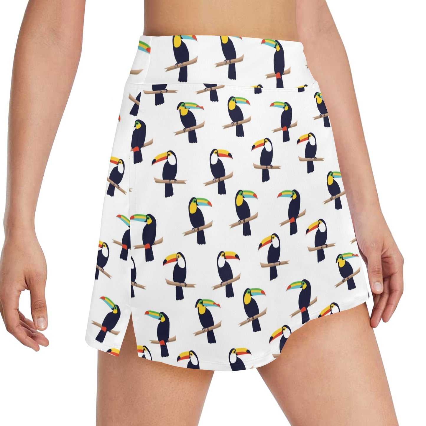Toucan Print Design LKS305 17" Golf & Pickleball Skort with Pockets