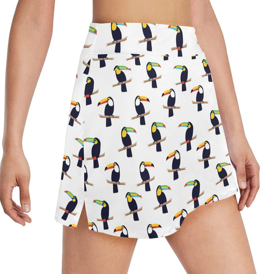 Toucan Print Design LKS305 17" Golf & Pickleball Skort with Pockets
