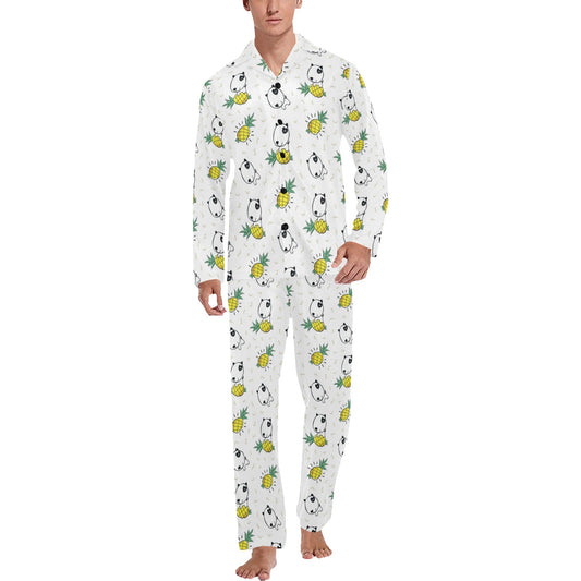 Bull Terriers Pattern Print Design 05 Men's Long Pajama Set
