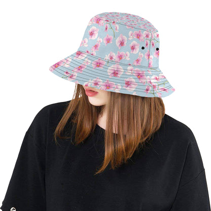 Orchid Pink Pattern Print Design OR01 Unisex Bucket Hat