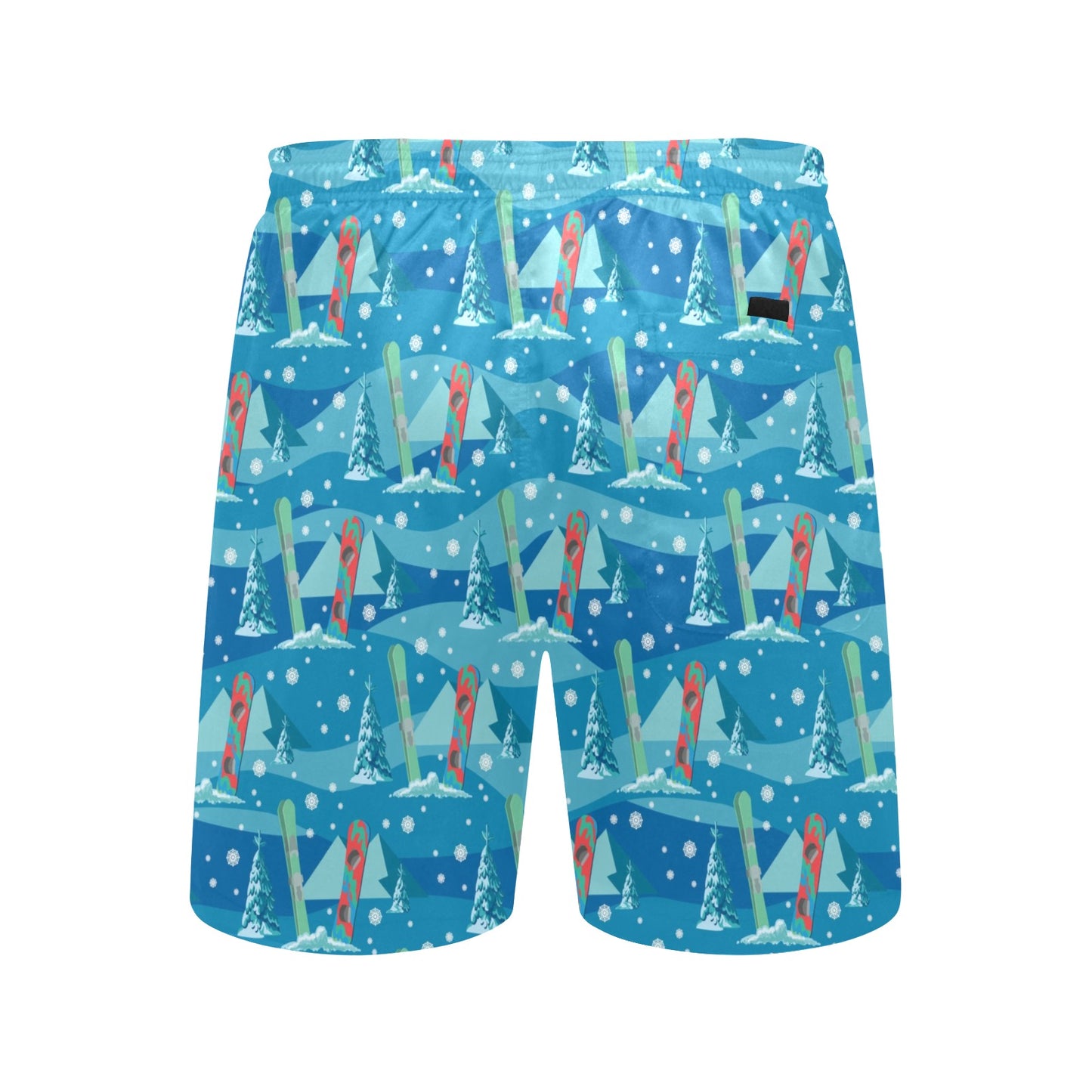 Snowboard Print Design LKS301 Men's Swim Trunks Beach Shorts