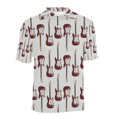 Bass Guitar Pattern Print Design 03 Men Polo Shirt