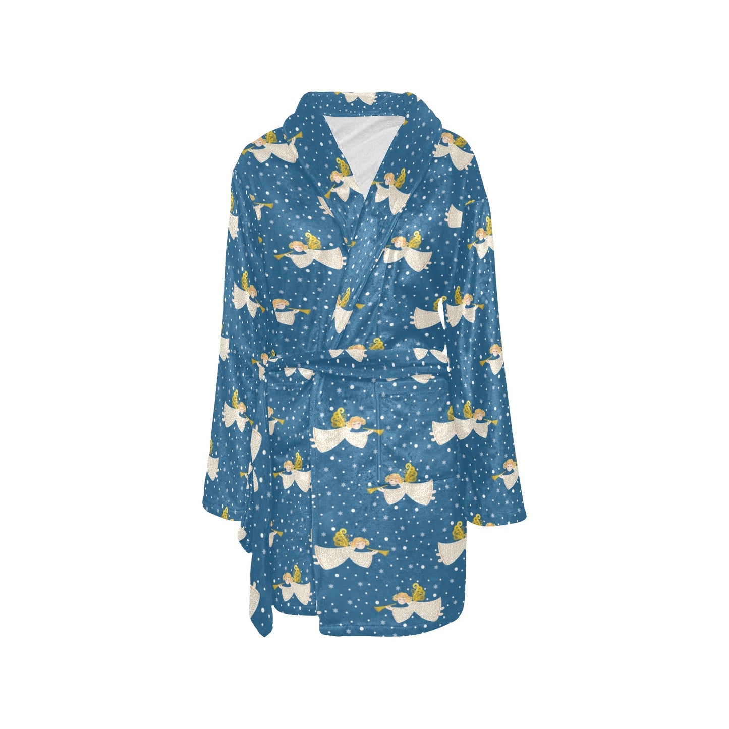 Angel Pattern Print Design 08 Women's Fleece Robe
