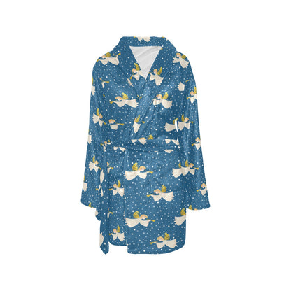 Angel Pattern Print Design 08 Women's Fleece Robe