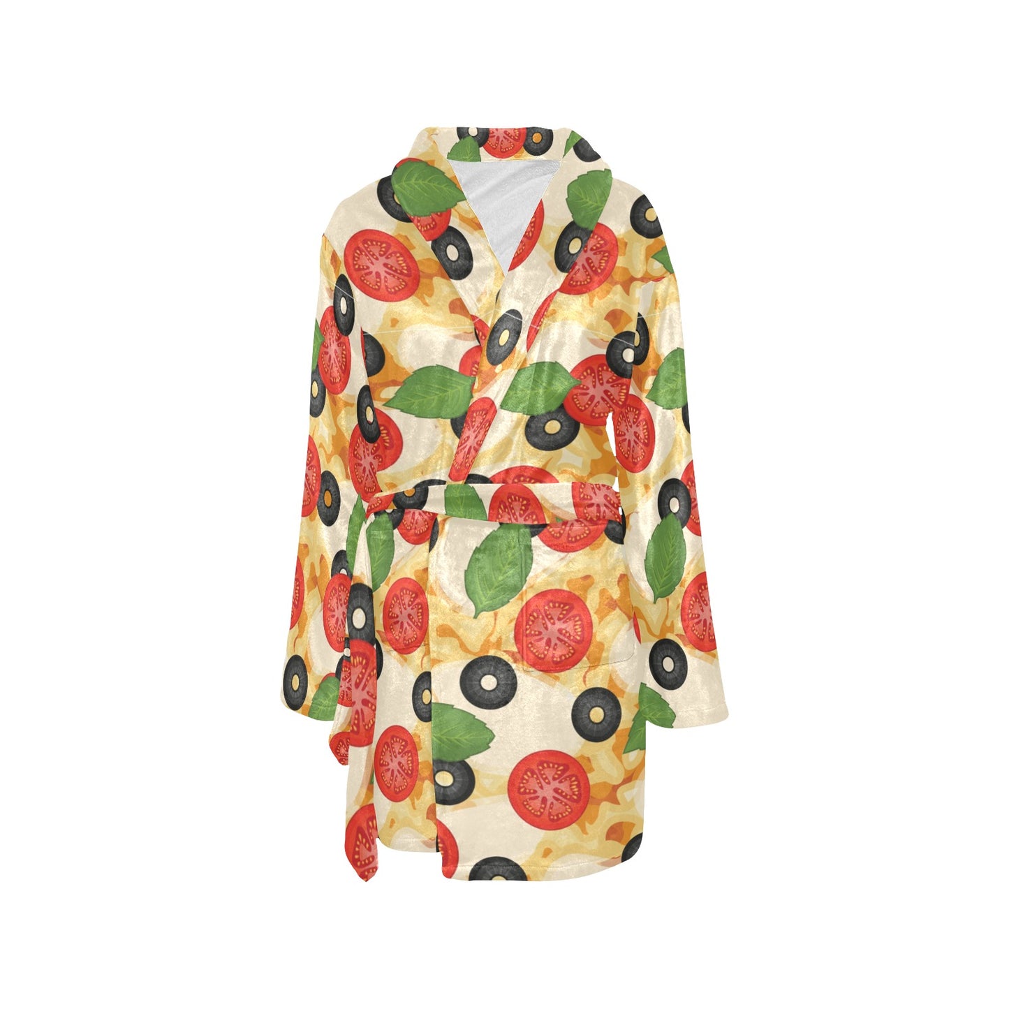 Pizza Pattern Print Design A05 Women's Fleece Robe