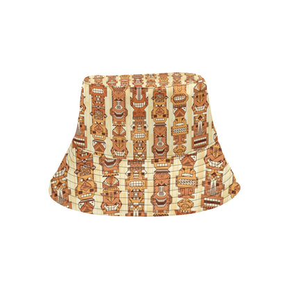 Tiki Orange Vertical Pattern Unisex Bucket Hat