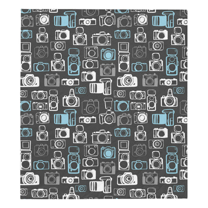 Camera Pattern Print Design 04 Premium Quilt