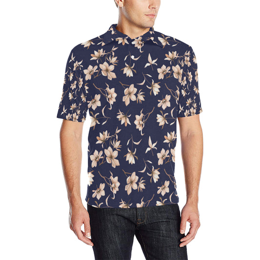 Beautiful Floral Pattern Men Polo Shirt