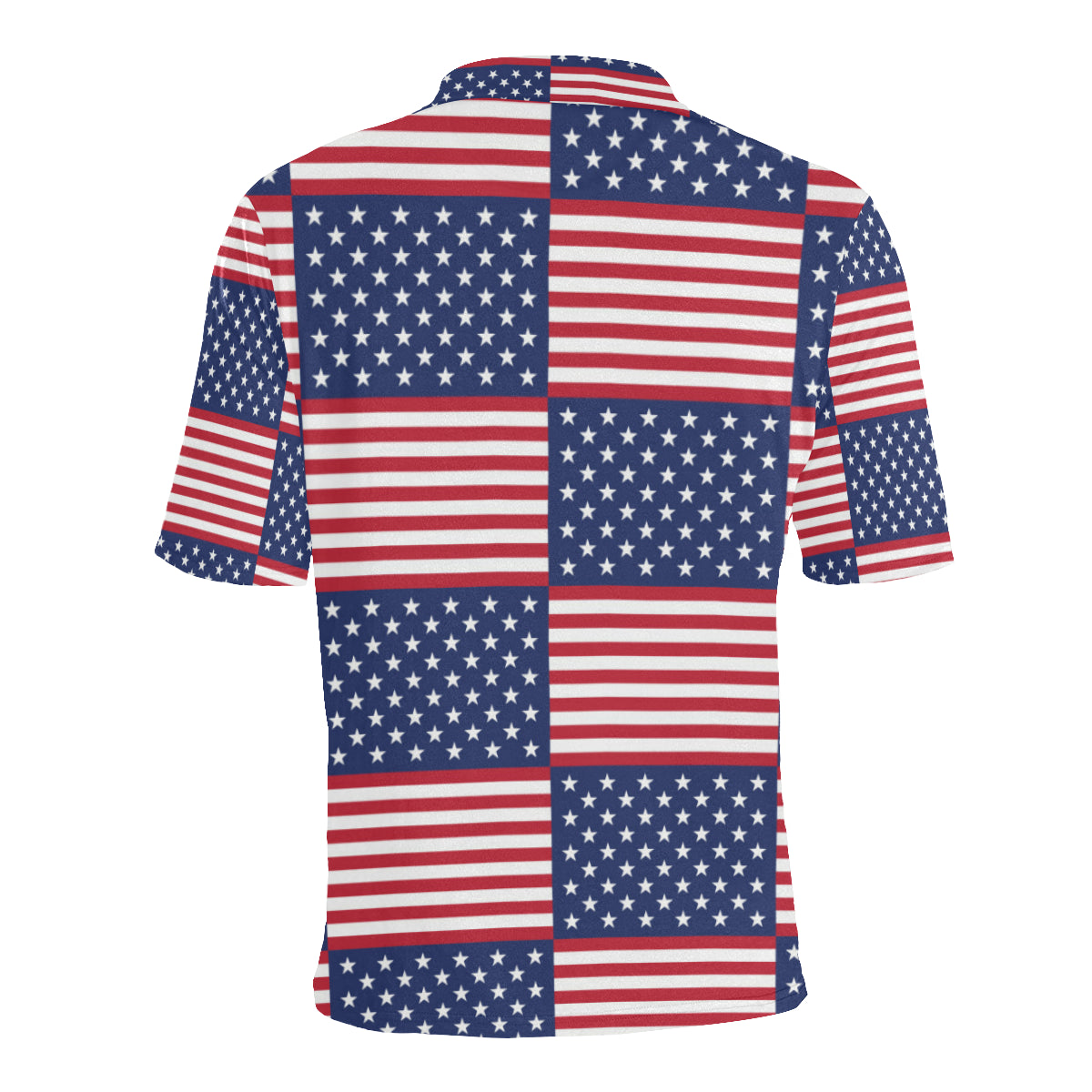 Patriotic US Flag Pattern Print Design A03 Men Polo Shirt