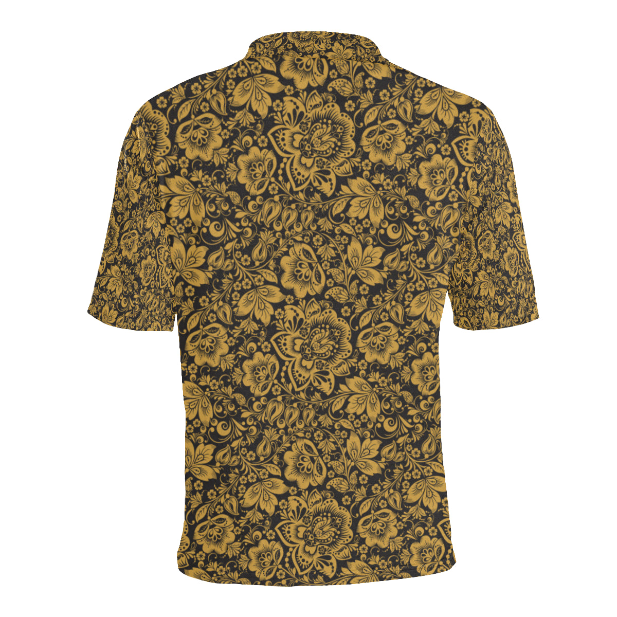 Brocade Gold Pattern Print Design 01 Men Polo Shirt