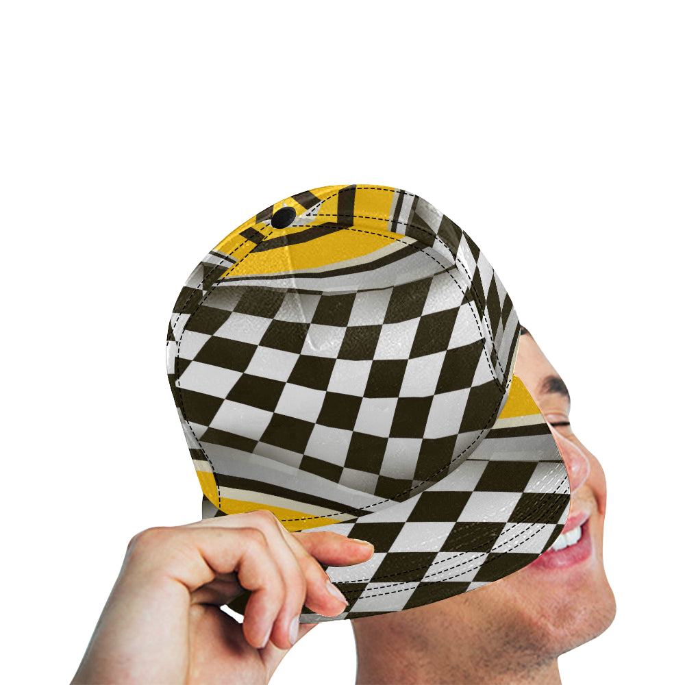Checkered Flag Racing Style Snapback Cap
