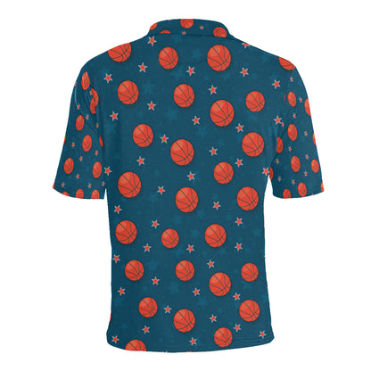 Basketball Pattern Print Design 02 Men Polo Shirt