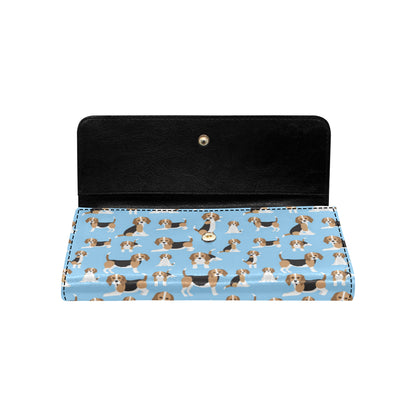 Beagle Pattern Print Design 03 Women's Trifold Wallet