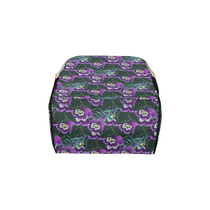 Pansy Pattern Print Design PS07 Diaper Bag Backpack
