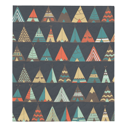 Tribal native american tent Aztec Premium Quilt