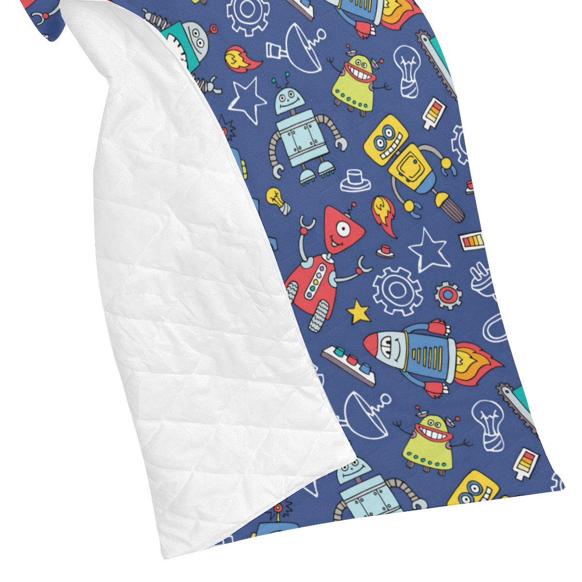 Robot Pattern Print Design A03 Premium Quilt