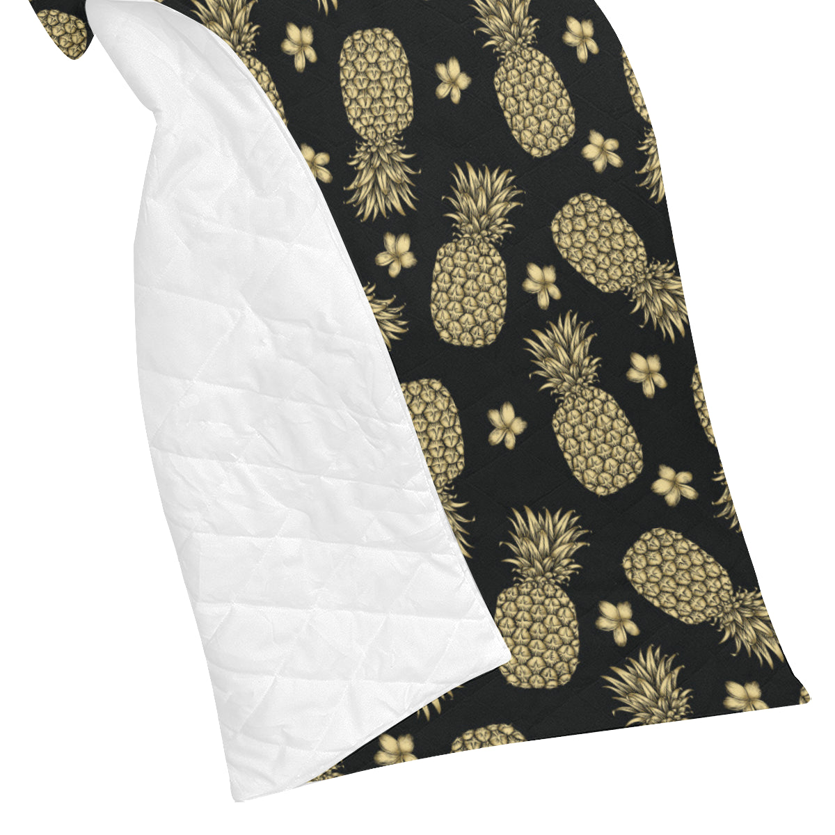 Gold Pineapple Hibiscus Premium Quilt