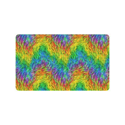 Rainbow Fur Design Print Rubber Doormat