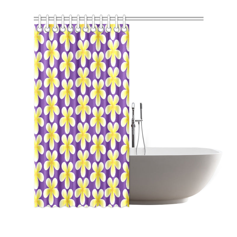 Yellow Plumeria Pattern Print Design PM05 Shower Curtain