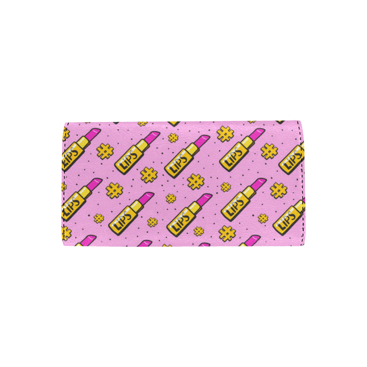 Lipstick Pattern Print Design LT03 Women's Trifold Wallet