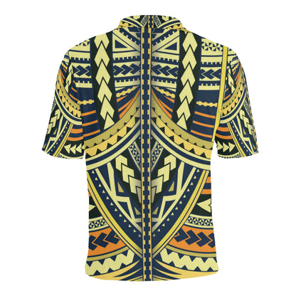 Polynesian Tattoo Print Men Polo Shirt