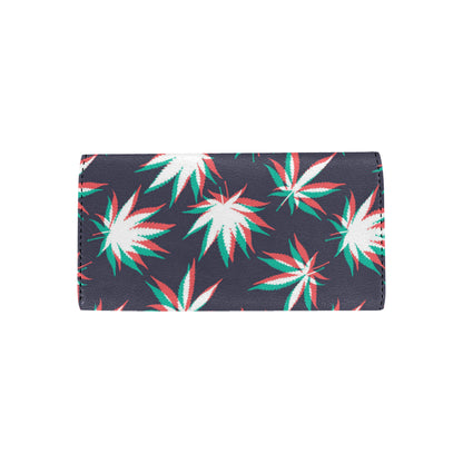 Pot Leaf Pattern Print Design A01 Women's Trifold Wallet