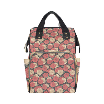 Camellia Pattern Print Design CM01 Diaper Bag Backpack