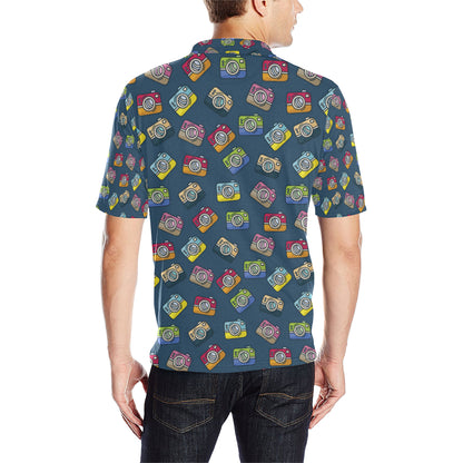 Camera Pattern Print Design 03 Men Polo Shirt