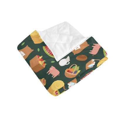 Agricultural Farm Print Design 02 Premium Quilt