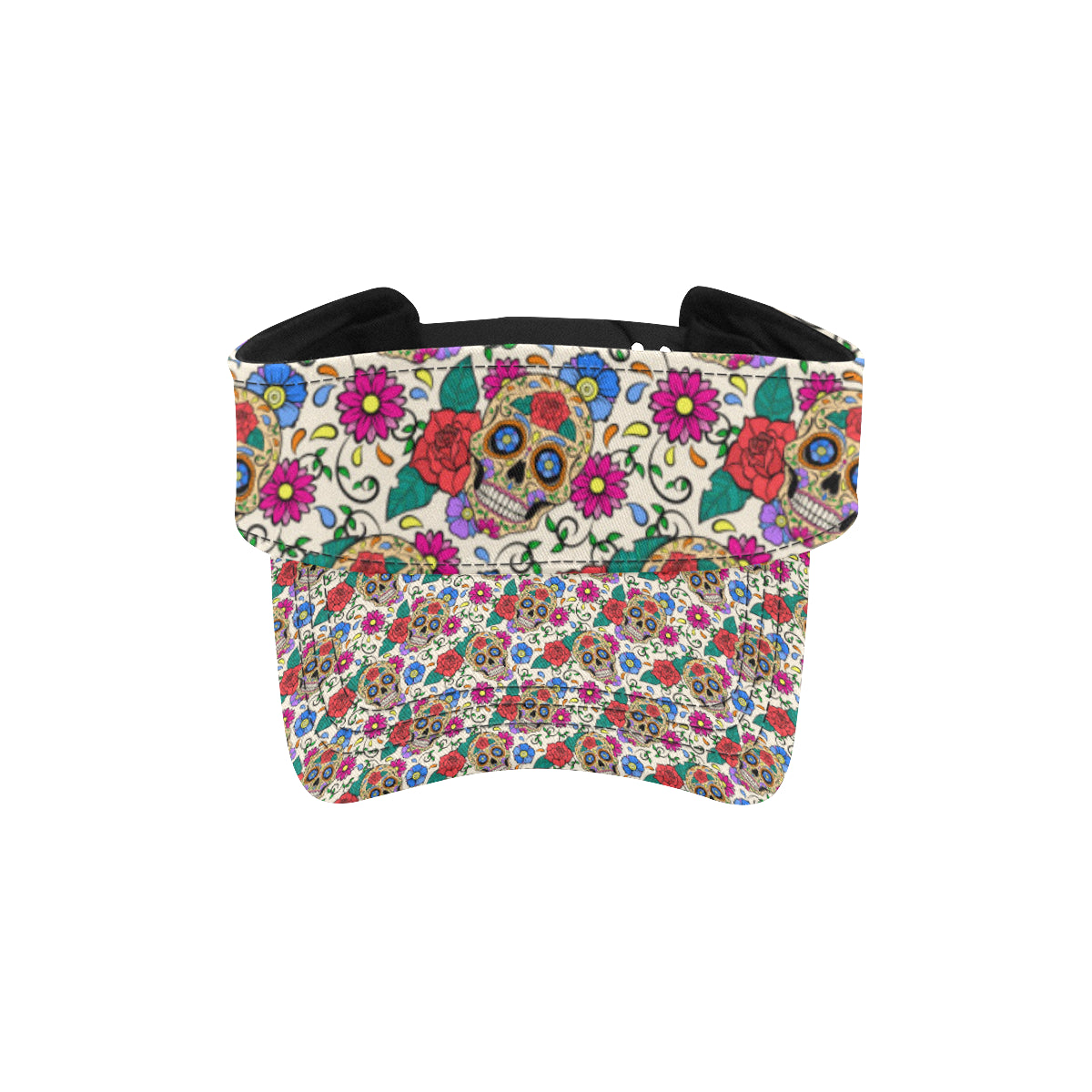 Sugar Skull Colorful Themed Print Unisex Sun Visor